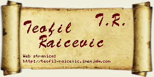 Teofil Raičević vizit kartica